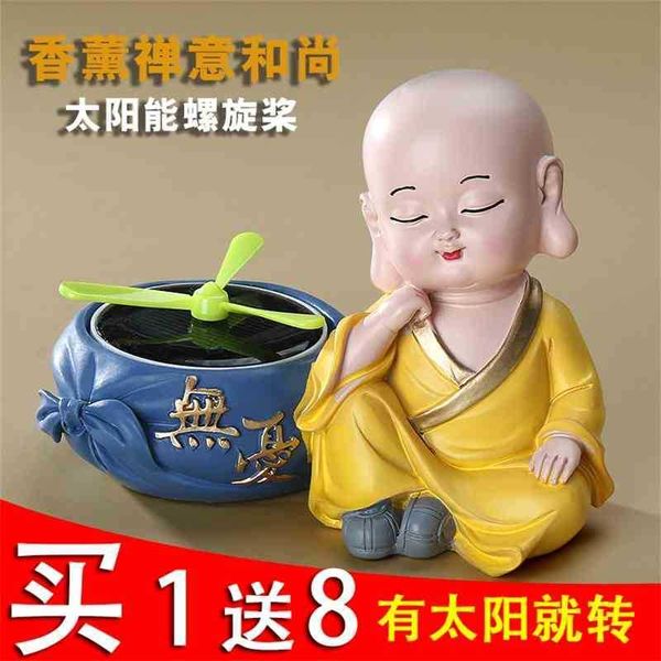 

car creative solar aromatherapy zen monk decoration lovely toon little sami car aromatherapy
