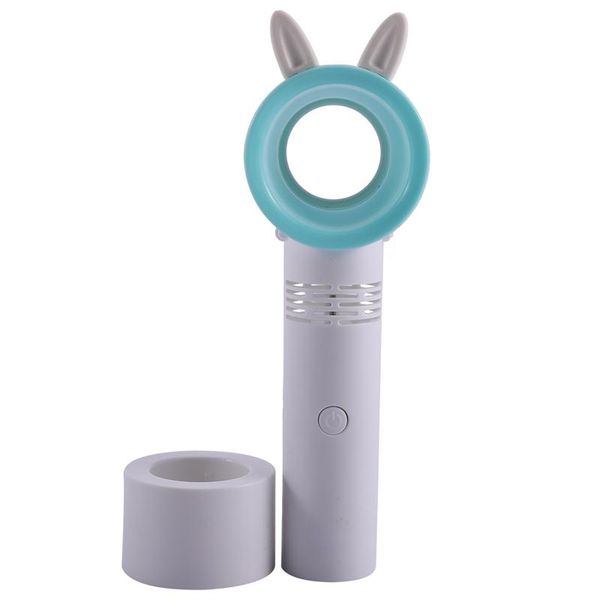 

electric fans usb rechargeable portable bladeless fan handheld mini cooler no leaf handy with light for student, dormitory, office