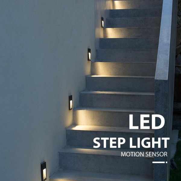 

led step light 3w staircase light induction wall ac85-265v motion sensor led lamp
