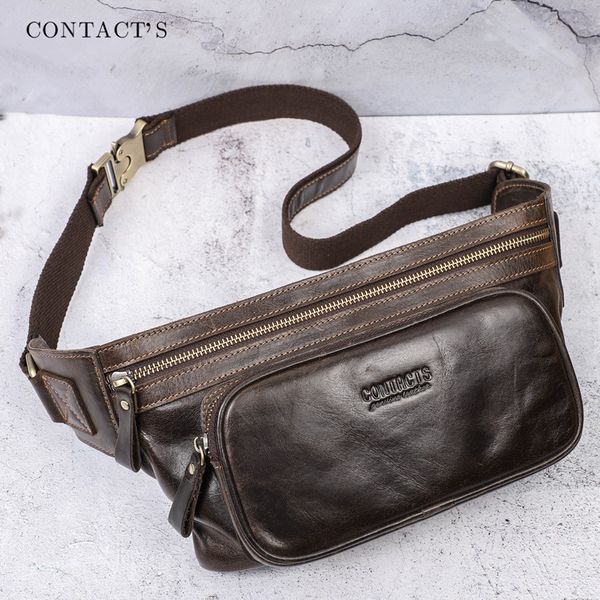 

black angel head leather waist sports outdoor men's leisure chest bag