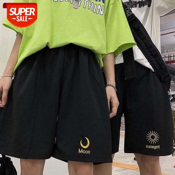 

cotton sports pants women loose middle length pant high waist pantalon femme couples new thin clothes summer new fashion punk #ax1f, Black;white