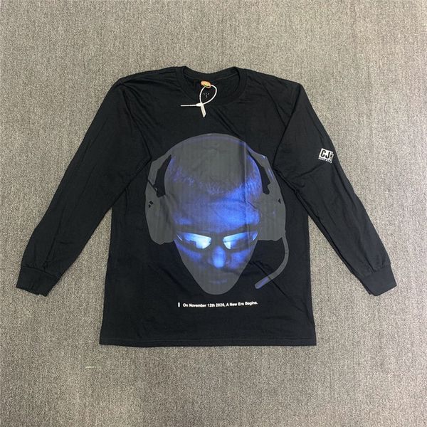 

long sleeve travis scott corrupted t-shirts female male cactus jack casual t-shirt harajuku clothing v73a, White