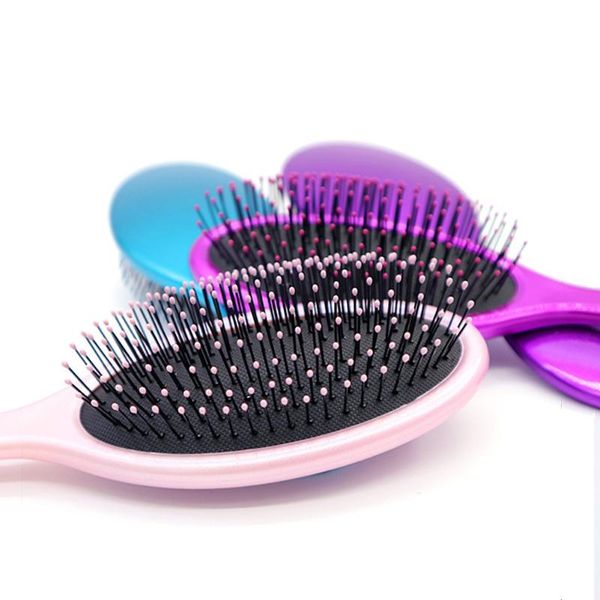 

hair brushes brush anti-static gift professional portable wet soft bristles detangling comb curly home styling tool salon scalp massage, Silver