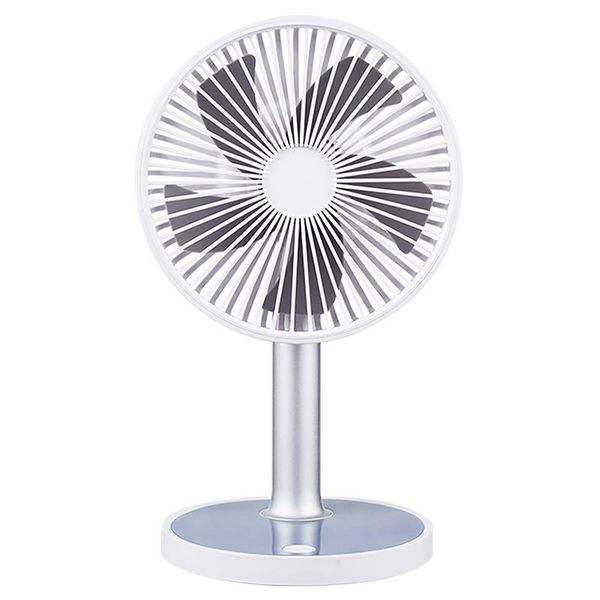 

electric fans small table fan mini rotation 4 speed usb personal with led light for home office travel camping (white)