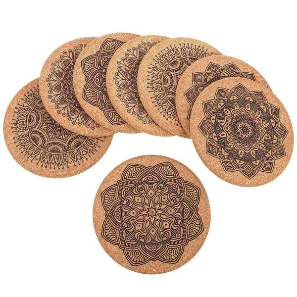 

mats & pads mandala style wooden coasters drink with rack round cup mat for home