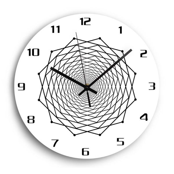 Orologi da parete Orologio digitale in acrilico per soggiorno 12 '' Quarzo silenzioso bianco Design moderno sull'arredamento della casa dell'orologio