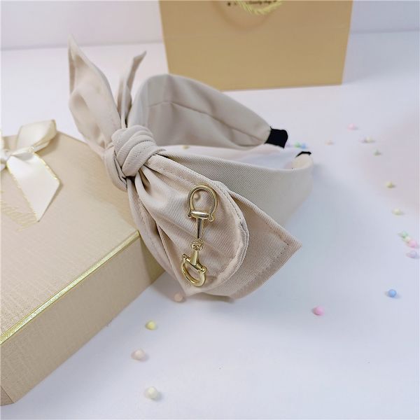 

new double-layer bowknot hair hoop fabric wide edge versatile face washing and pressing headdress fashion sale, Silver
