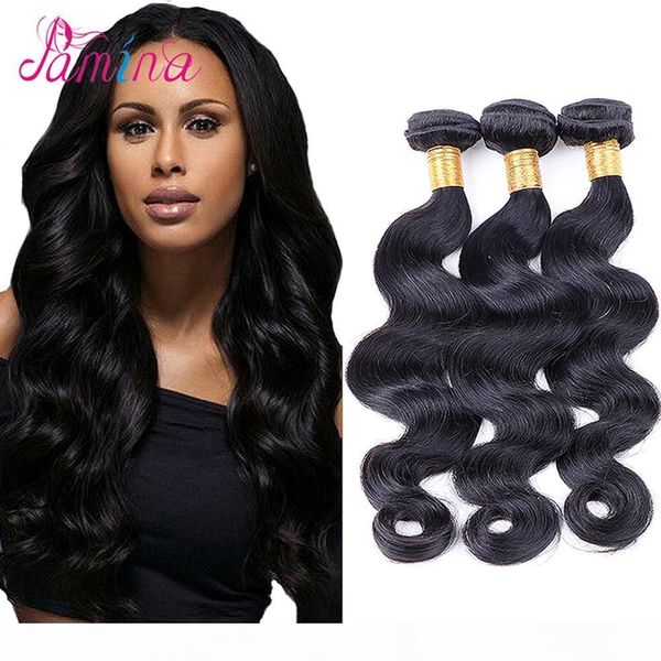 

pamina body wave bundles malaysian hair bundles 100% human hair weave 3 4 bundles deals malaysian body wave virgin remy, Black