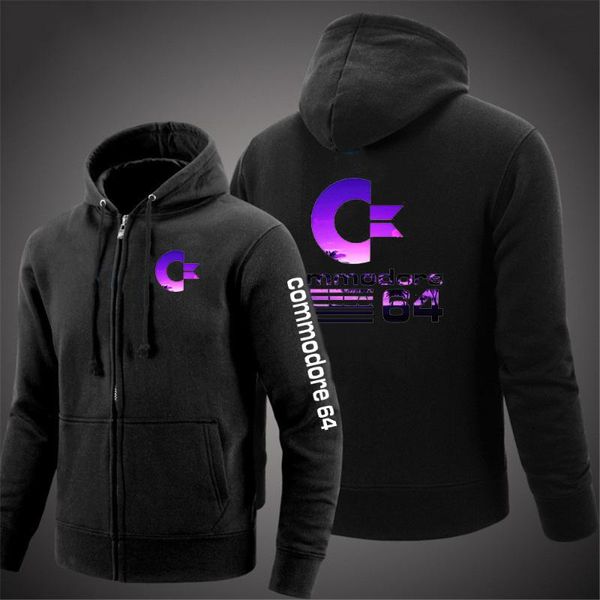 

men's hoodies & sweatshirts commodore 64 2021 c64 sid amiga retro 8-bit fashionable printing spring and autumn casual silm, Black