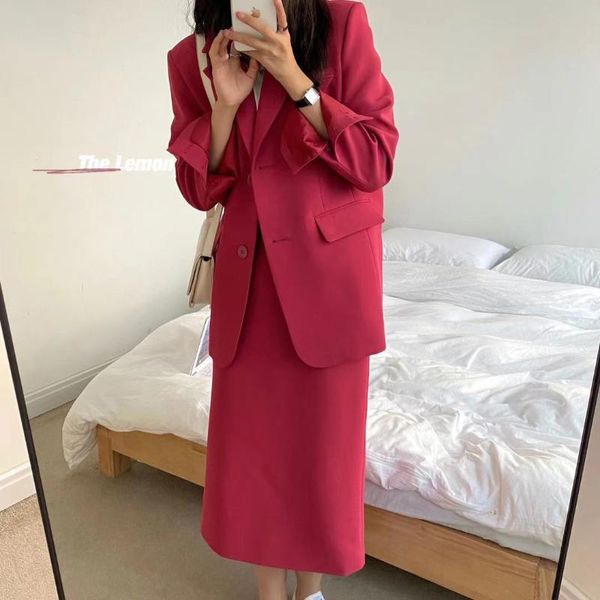 

two piece dress the lemon spring fashion suits female wind blazer commuter package hip skirts two-piece, White