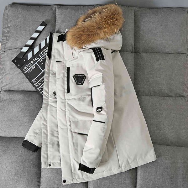 

men's duck feather et, outdoor warm thick coat, fashionable work cloth, new style, white, winter, Black
