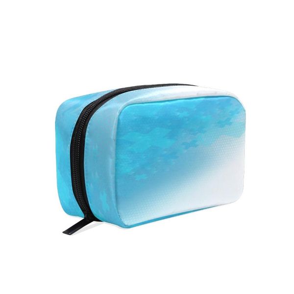 

cosmetic bags & cases fengju makeup bag portable toiletries fashionable square storage for girls lady woman blue healthcare