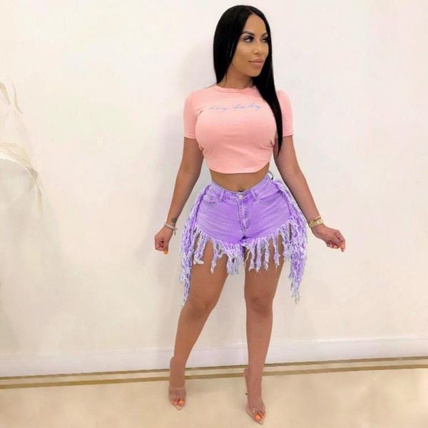

shorts tassel ant tassel women waist pants jeans casual jeans denim female short high eefva, Black