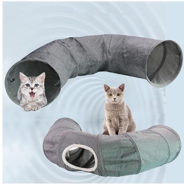 

cat toys promotion 3 holes grab resistant foldable roll ground tunnel toy pet puppy play drill barrel tent
