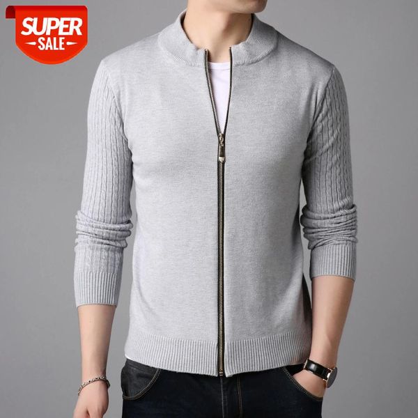 

autumn cardigan men sweaters jackets fashion men knitted thick zipper casual knitwear coat solid stand collar cardigan sweaters #rd4z, White;black