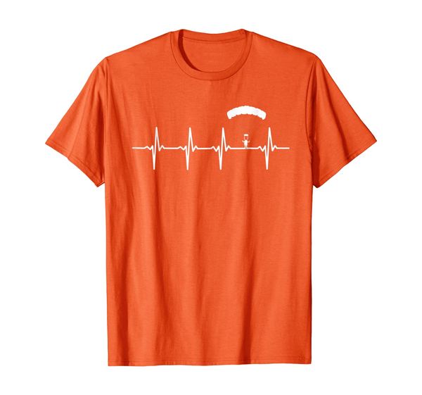 

skydiving heartbeat t-shirt for skydivers, White;black