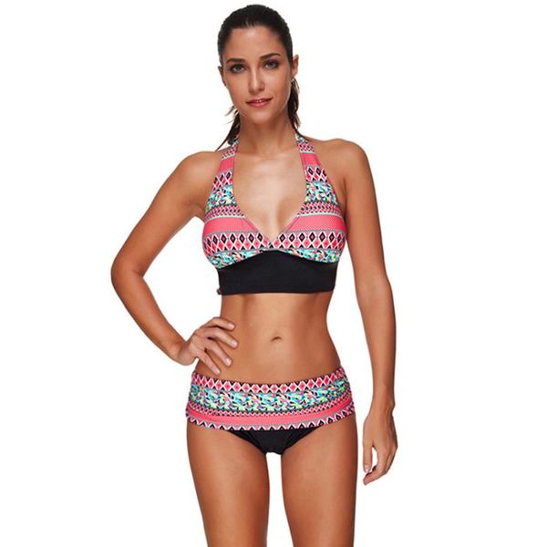 

women's two pieces swimsuits padded push up bikini set swimwear crochet beachwear halter swim suit bathing suit m~3xl