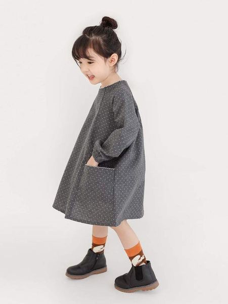 

toddler girls polka dot raglan sleeve dress she, Red;yellow