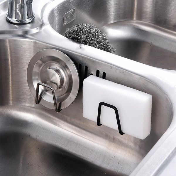 

kitchen storage & organization 1pc skitchen sponges holder self adhesive sink drain drying rack stainless steel accessories
