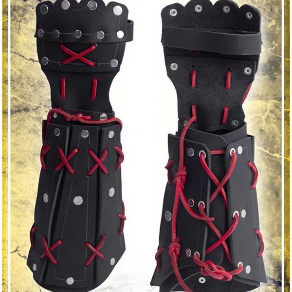 

medieval steampunk men's arm boxing gloves lace rivet hand protection
