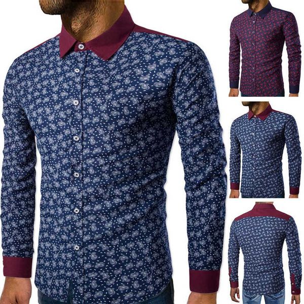 

men casual mode business leisure splice plus size long sleeves blouse shirt # sh, White;black
