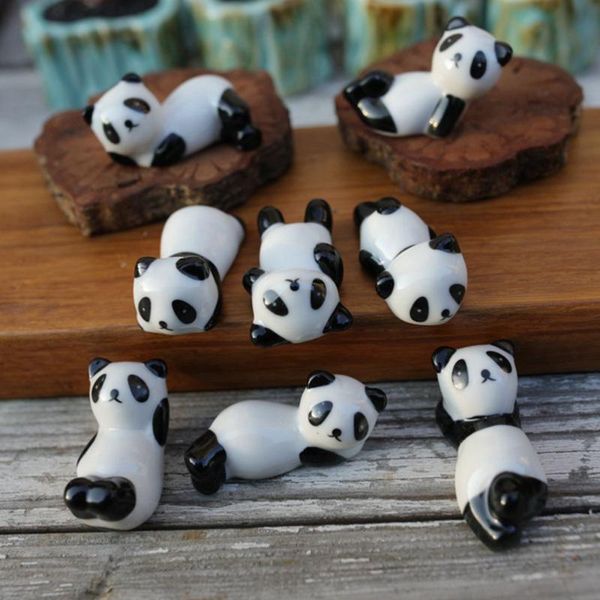 Essstäbchen 4 Stück Keramik Panda Rack Cartoon Tier Halter Haushalt Rest Küche Desktop Geschirr Supplie