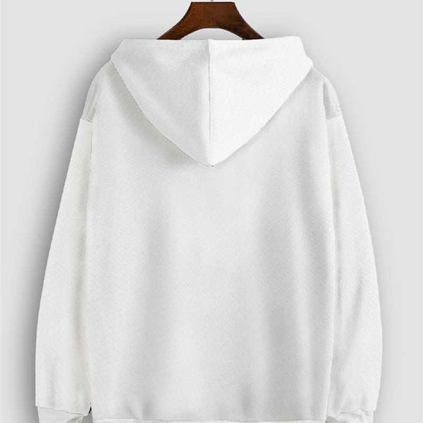 

men's sweater autumn and winter 2021 new trend loose personalized printing fashion patch bag white men's top, Black