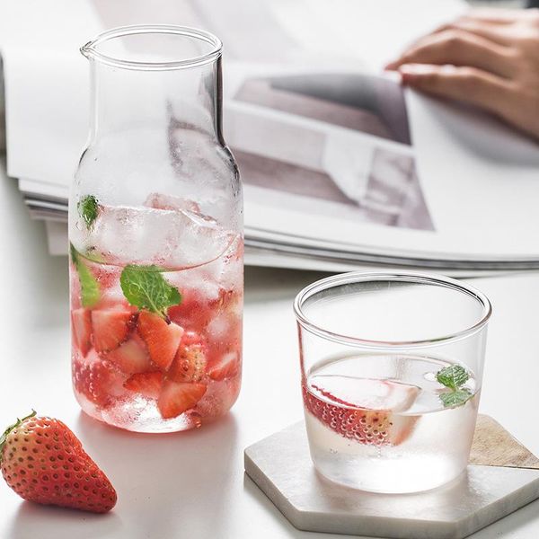 

wine glasses water carafe with tumbler glass cold bottle cup sets bedside pitcher high temperature resistance