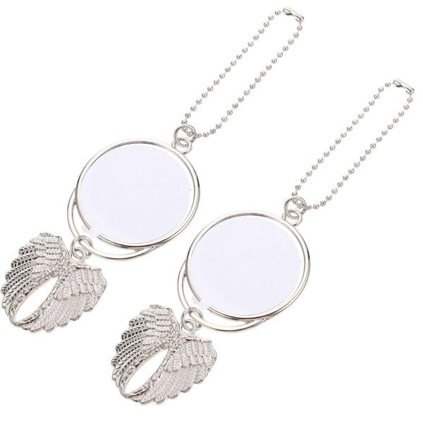 

interior decorations 2pcs car keychain ornament angel wing pendant decor