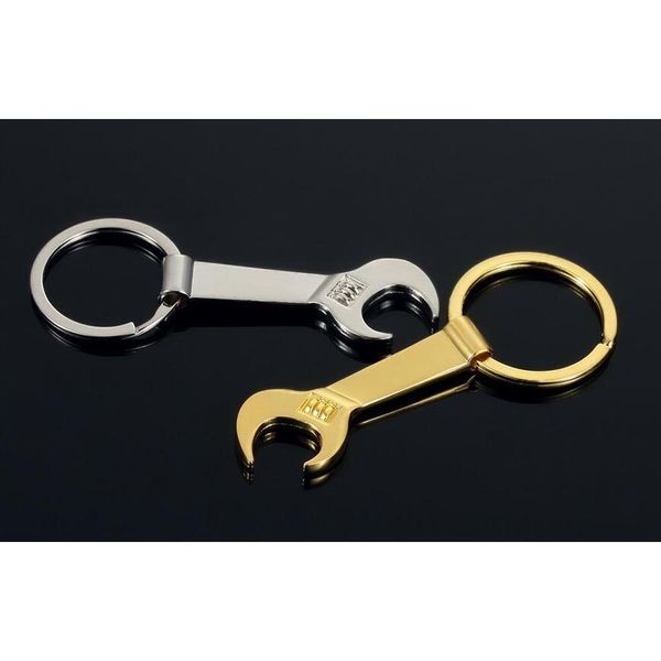 

new 8.5*3.2cm tool metal wrench spanner lever bottle opener key chain keyring gift silver jllech soif