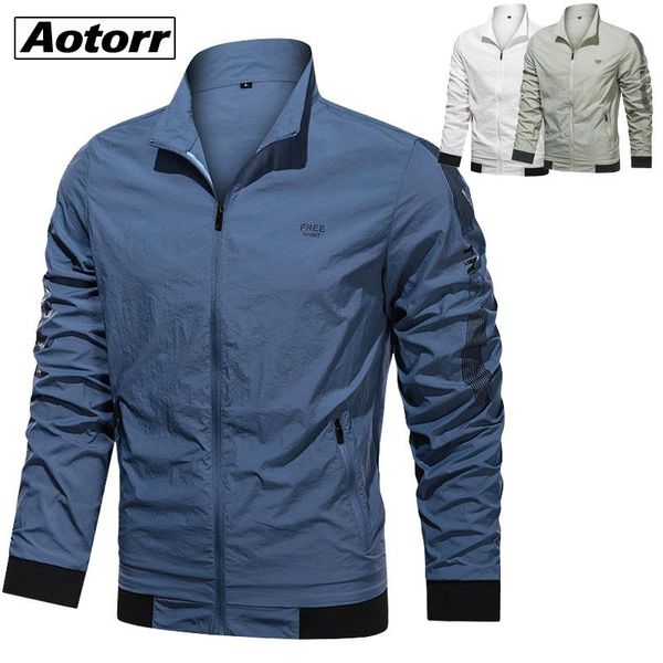 

men's jackets fashion men zipper jacket stand collar windbreaker male slim fit spring windproof casual military tactical outdoor coat, Black;brown