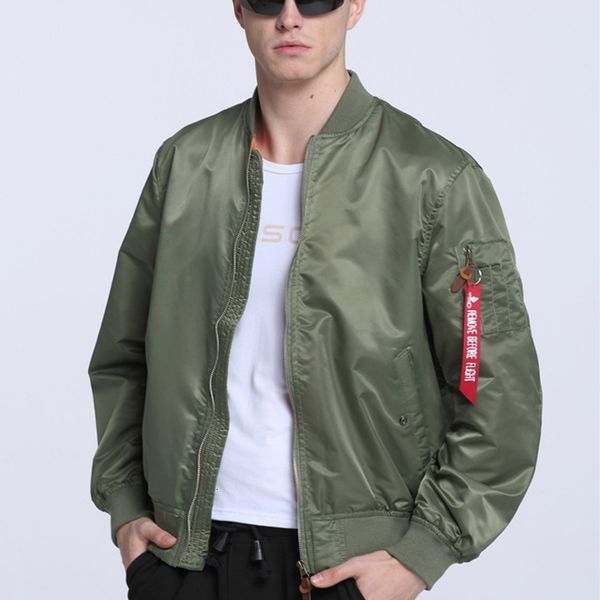 

men's jackets ma1 bomber men spring autumn military air force streetwear ribbons baseball male 7 color casaco masculino qu5x, Black;brown