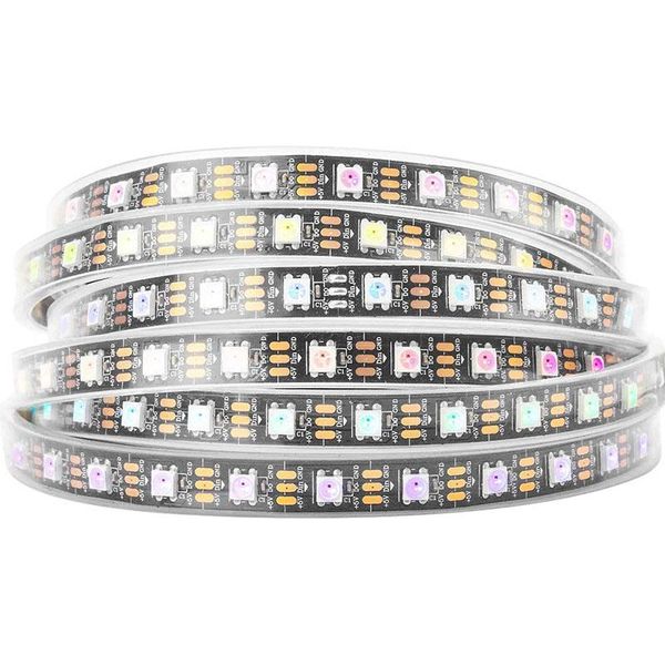

5 meters 30/60 leds dc5v ws2812b rgb led strip light individually addressable led lights black white pcb ip65 ip67 waterproof