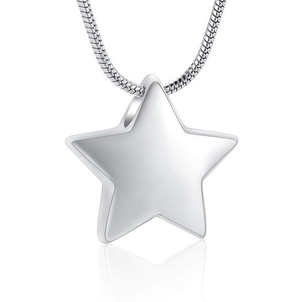 

chains small star charm cremation jewelry urn pendant ashes memorial lockets keepsake necklace for woman men, Silver