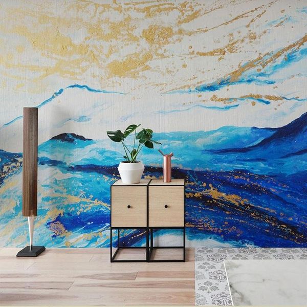 

wallpapers custom mural wallpaper modern abstract mountain oil painting art background 3d stickers papel de parede tapety fresco