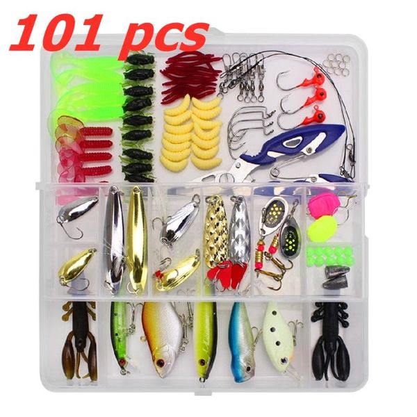

fishing hooks lure kit 101 pieces of set with fishings tackle box mixed fish fake bait luya crankbaits wobbler mormyshkas winter