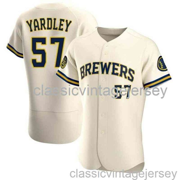 

eric yardley #57 cream ver1 baseball jersey xs-6xl stitched men women youth baseball jersey, Black