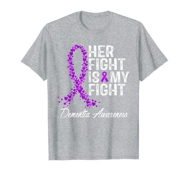 

dementia awareness tshirt her fight is my fight tee gift t-shirt, White;black