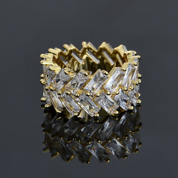 

ring hip hop micro set zircon rectangular, Silver