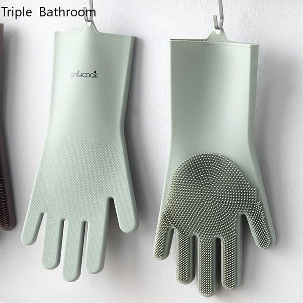 

disposable gloves kitchen washing silica gel thicken waterproof handguard dishes cleaning with brush household