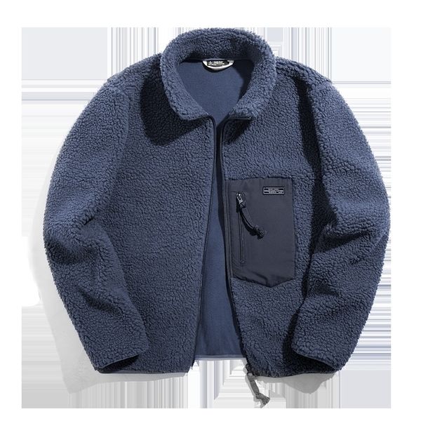 

maden polar fleece men's jacket fall winter mountain tooling mix and match wind pure color wild outdoor casual jackets casual 201124, Black;brown