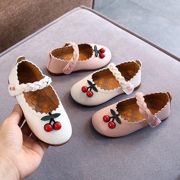 

sneakers baby girls soft sole shoes autumn kids anti-slip cherry print sandals casual walking children w1, Black;red