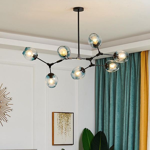 

led chandelier lighting glass chandelier light nordic living room decorative hanglamp reading hanging lamp indoor lighting