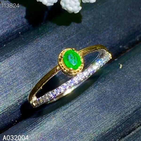 

cluster rings kjjeaxcmy fine jewelry 925 sterling silver inlaid natural gemstone emerald female ring elegant support detection, Golden;silver