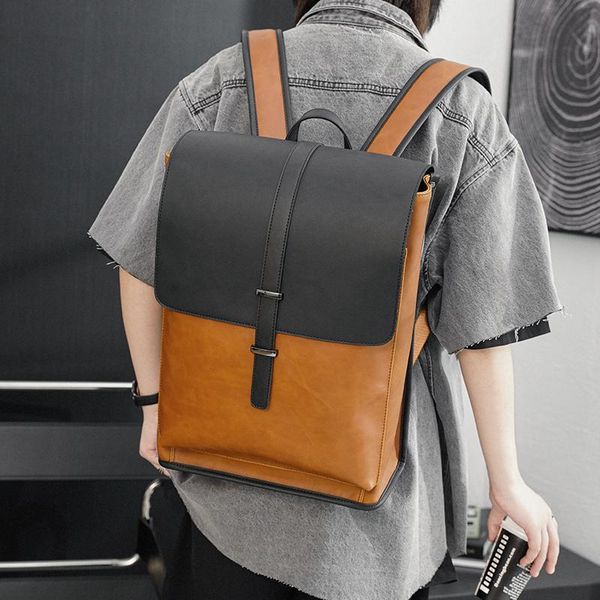 

backpack retro crazy horse leather men women large capacity laptravel daypack student schoolbag trendy mochila de hombre
