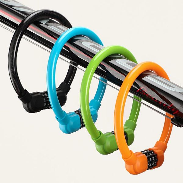 

bike locks bicycle password lock anti-theft steel cable four-digit code safety for mountain electric motorcycle road