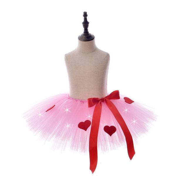 

electric tutu skirt led light-emitting handmade gauze love shawl skirt, White