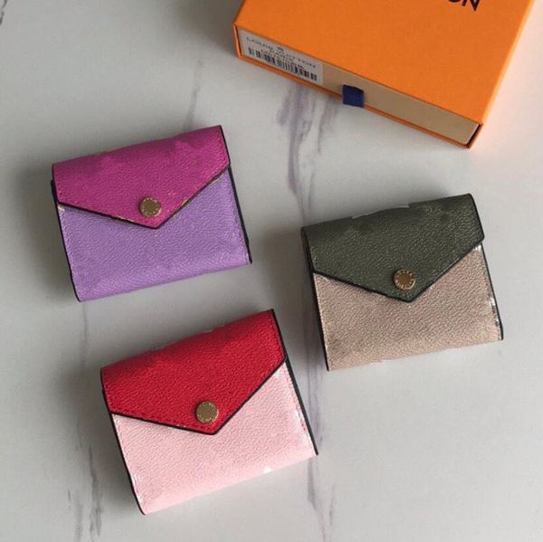 

luxury designer color matching wallets ladies famous brand letter female zipper buckle wallet fashion classic multi-card coin purse women cl, Red;black