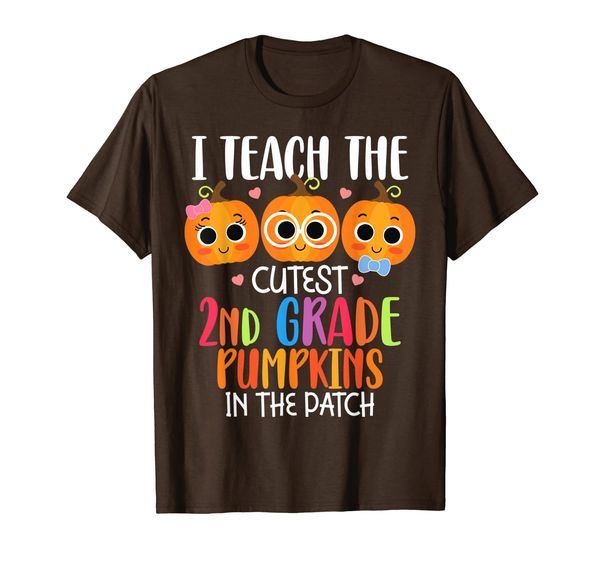 

i teach the cutest 2nd grade pumpkins thanksgiving teacher t-shirt, White;black