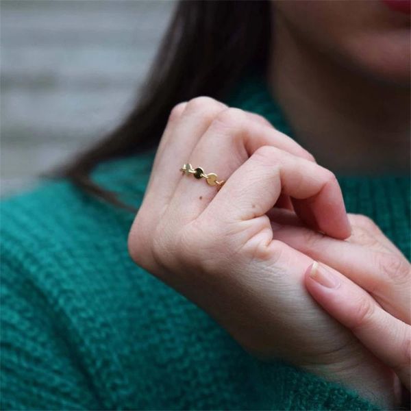 

cluster rings 14k gold filled coins minimalism knuckle ring jewelry anillos mujer bague femme boho aneis for women, Golden;silver